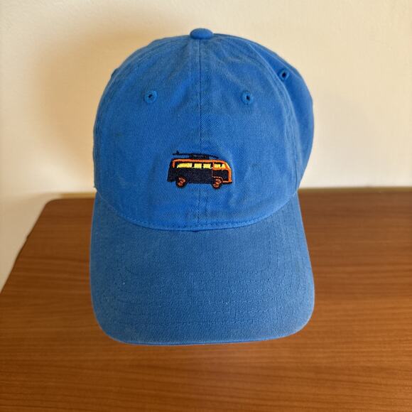 Men’s Dad Blue Cotton Hat Camping Cap Adjustable Embroidered Van Surfing - Picture 1 of 8